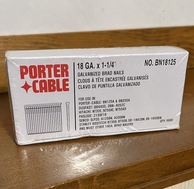 PORTER-CABLE   BN18125   18 Gauge Ga.   1-1/4'' Galvanized FINISH Brad Nails 5000