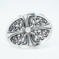 Chrome Hearts Classic Oval Cross Buckle 1.5 Silver Belt
