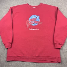 Vintage Planet Hollywood Sweater Red XL Washington D.C. Souvenir Crewneck USA