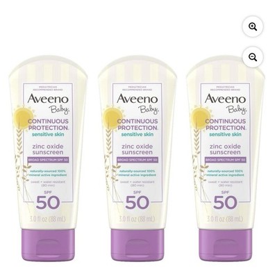 *NEW 3 PACK* Aveeno Baby Continuous Protection Sunscreen SPF 50