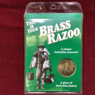 One Brass Razoo 1994 Australia Coin Token with History Booklet (1B) MO#8766