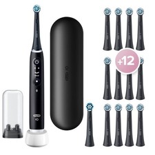 Oral-B Elektrische Zahnbürste - iO 6 + Reiseetui + 12 Aufsteckbürsten Sanfte ...