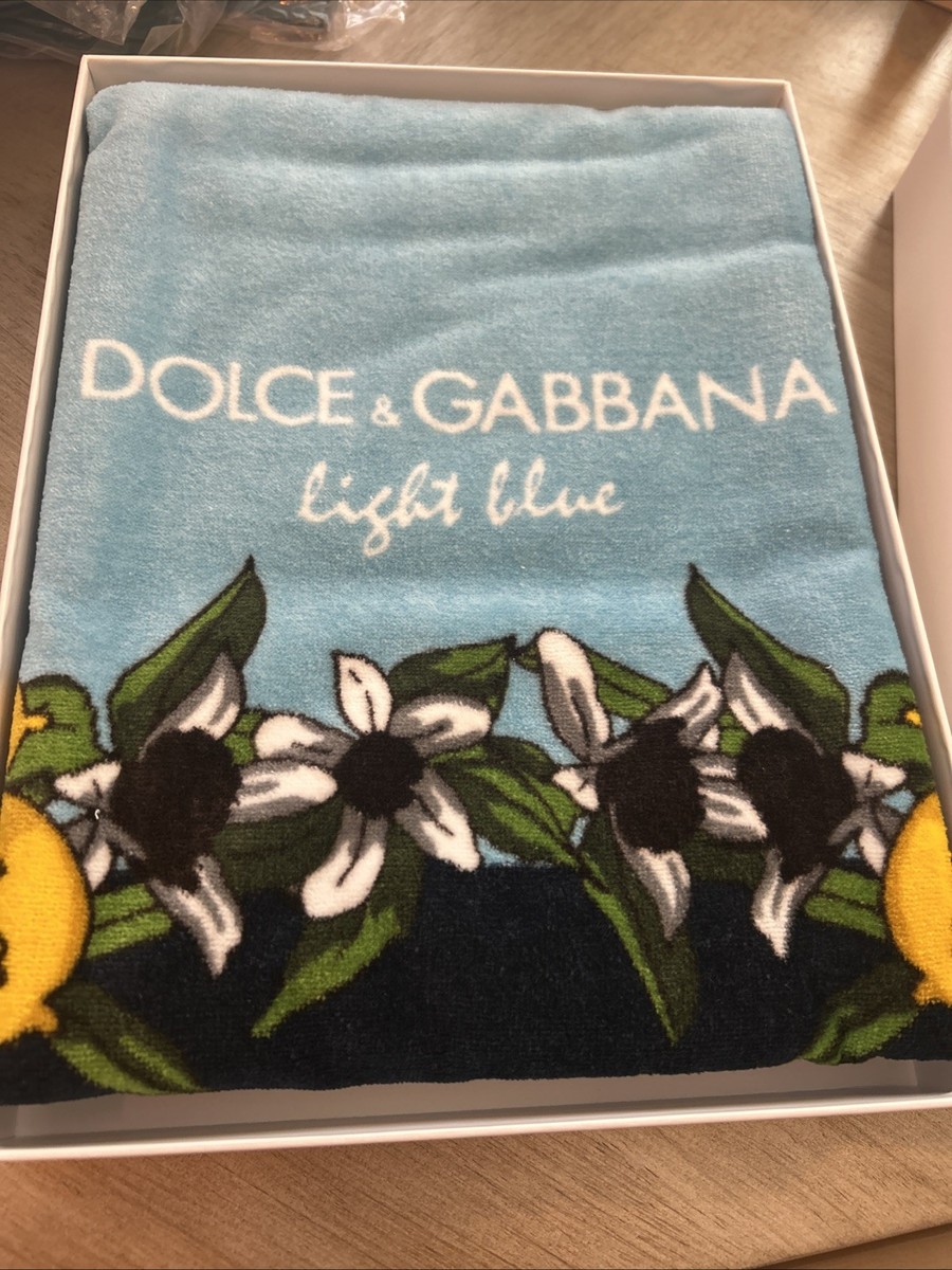 Dolce & Gabbana D&G ビーチタオル 大判タオル パイナップル Dolce & Gabbana Light Blue Beach Towel Lemons w/ Box * NEW OLD