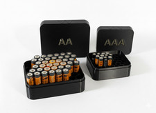 3D Printed AA AAA Battery Storage Case Hexagonal Organizer W/ Lids 52 27