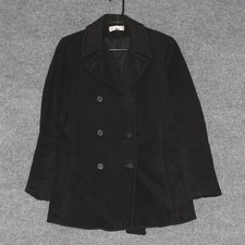 Brooks Brothers Peacoat Womens S Black Double Breasted Winter Fahion Made in USA