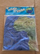 16" Earth Ball Inflatable Earth World Globe New In Package True To Life Colors