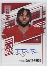 2022 Panini Donruss Elite Pen Pals Tyrion Davis-Price #PP-TD Auto 0rd2