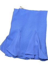 VTG Swing Skirt Pleated Hem 8 P Midi USA Feminine Shaping Slim Blue Teacher