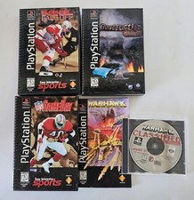 Lot of 4 PlayStation PS1 Long Boxes Games: Warhawk, NHL, NFL & Destruction Derby