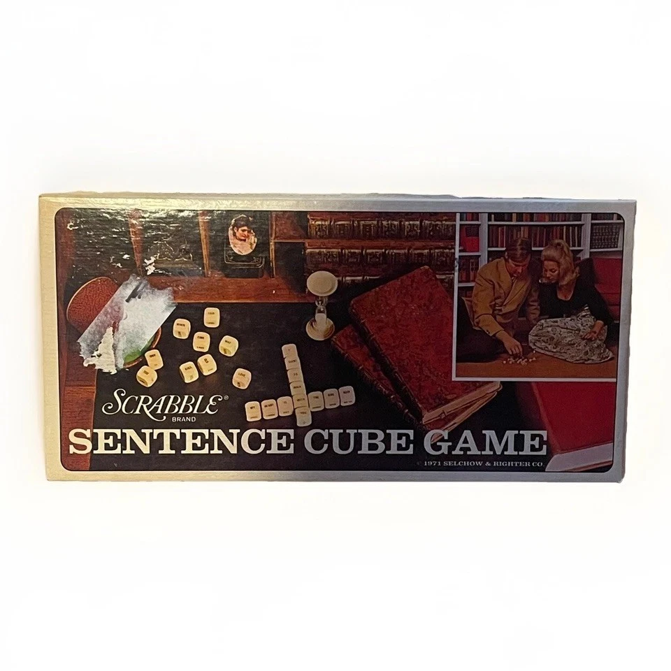 Vintage 1971 Scrabble Sentence Cube Game by Selchow & Righter Co. Complete - Image 2 of 4
