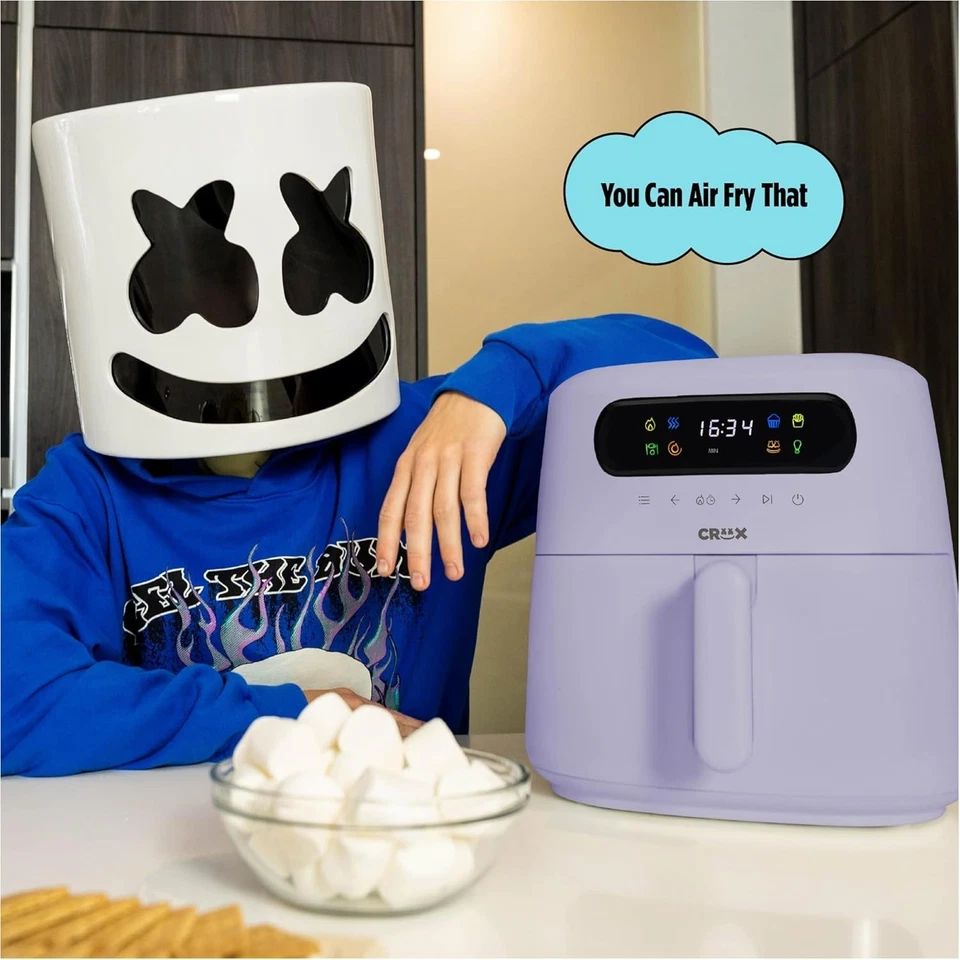 Freidora de aire digital Marshmello 3QT - Tecnología TurboCrisp y control táctil, lavanda Foto 4 de 4