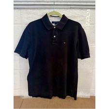 L Tommy Hilfiger Black Polo with Flag Logo