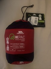 Trespass Female Qikpac Size Medium Waterproof Jacket Raspberry Colour Outdoor