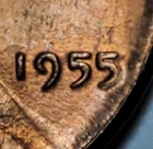 1955 P LINCOLN WHEAT PENNY POOR MANS DOUBLE DIE PMDD UNC #P3137