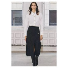 Abito midi ZARA con bottoni a contrasto Old Money XS nuovo