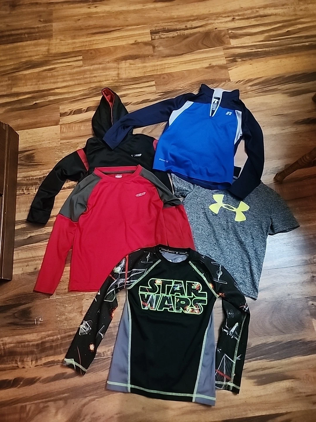 Russell Dri-Power Under Armour Boys Gear Hind Star Wars Athletic shirt 6/7 Lot