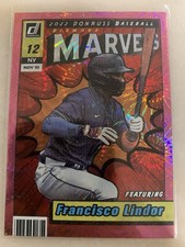 2022 Panini Donruss Marvels Francisco Lindor Pink Fireworks #M-10 Mets