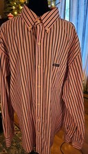 Chaps Mens Size XL Easy Care Classic Fit Button Down Oxford Pink Blk Dress Shirt