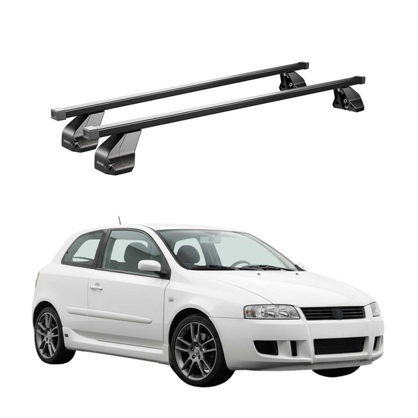 Menabo DachträGer GrundtäGer FüR Fiat Stilo 2001-2010 3TüR 75Kg Stahl Schwarz 2X-image