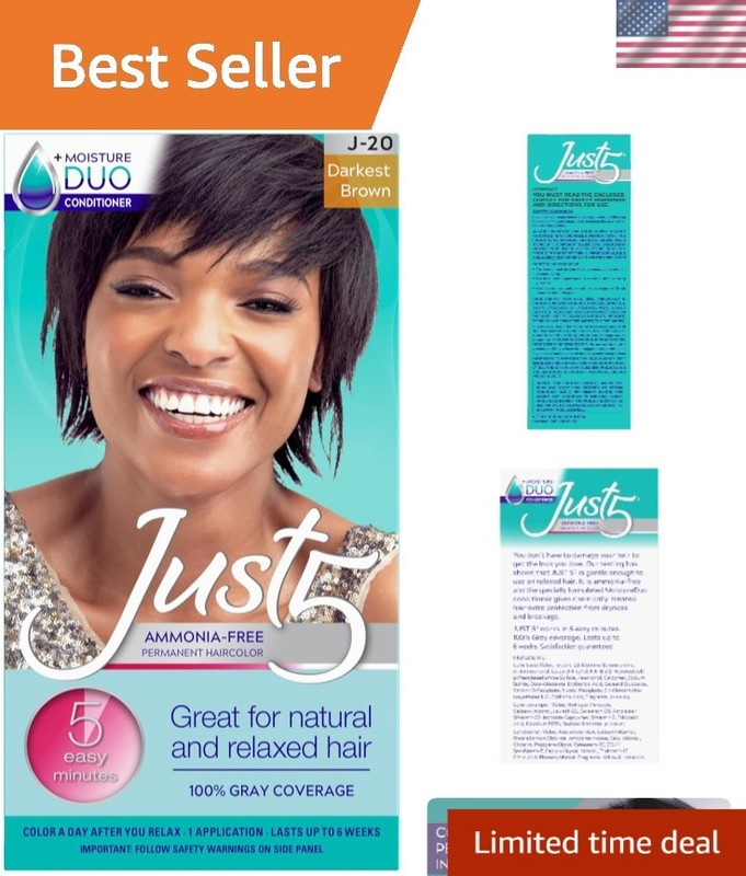 5-Minute Women's Permanent Hair Color - Darkest Brown - Ammonia-Free Revolution