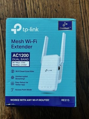 Wi-Fi Range Extender AC1200 Dual-Band Wireless Plug Play TP-Link