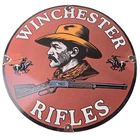 Vintage Winchester Rifles Sign - Hunting Ad Gas Pump Porcelain Sign