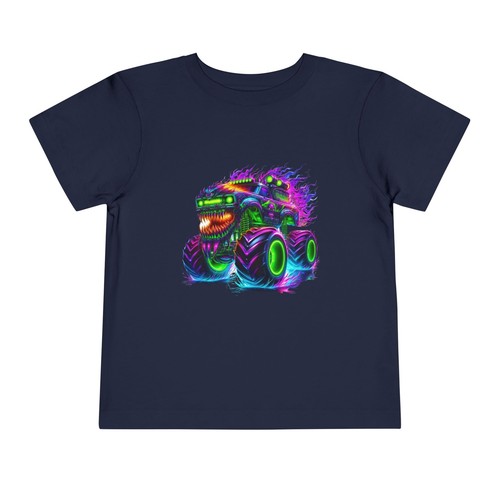 Vibrant Monster Truck Toddler Tee, Fun Kids Short Sleeve Shirt, Gift for Boys, - Picture 34 of 45