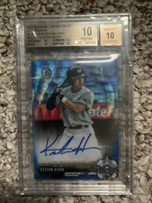 2017 Bowman Chrome Draft Kestin Huira RC Autogtaph Blue Wave Refractor BGS 10/10