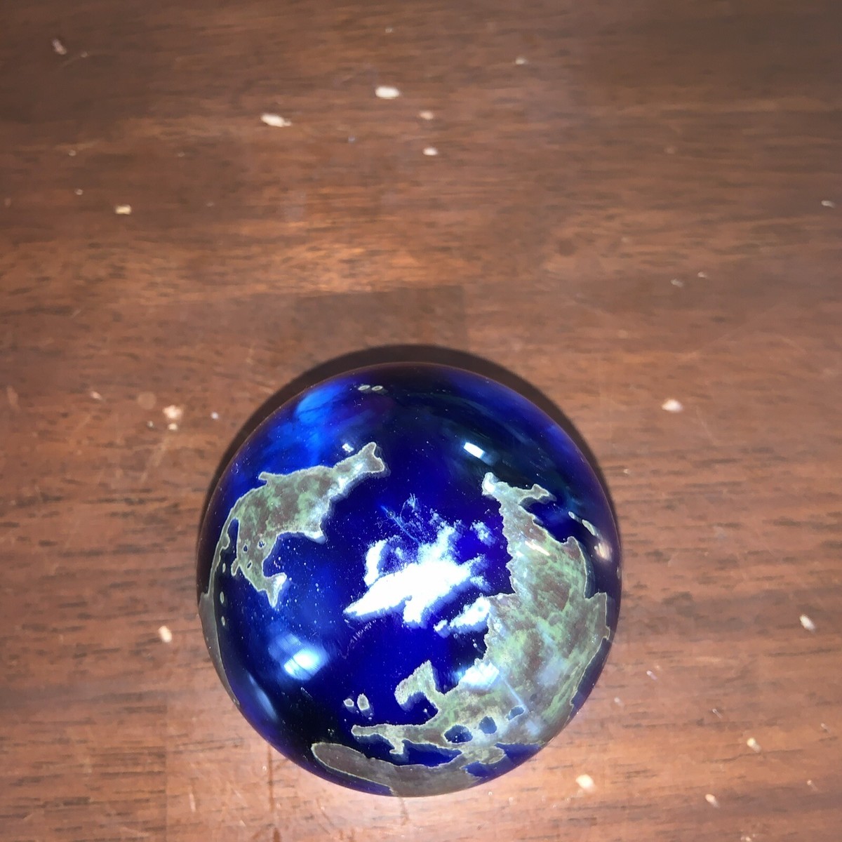 Lundberg Studios World Paperweight, Signed, Art Glass, Planet