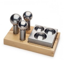 Very Large Dapping And Die Set 40,45, and 50mm With Wood Base