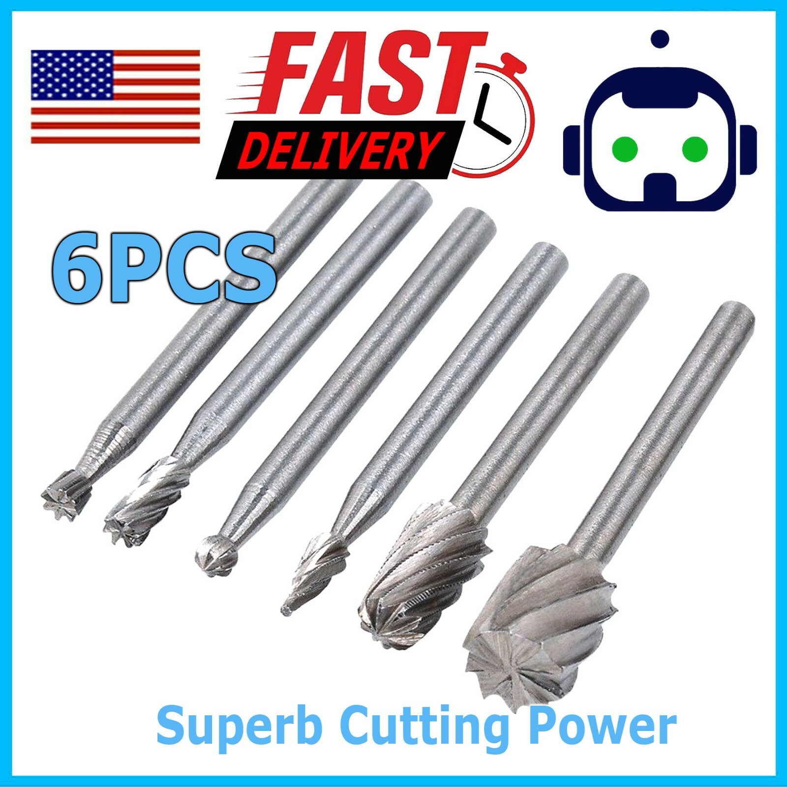 6PC Tungsten Carbide Cutting Burr Set 