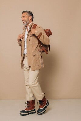 Leder Trenchcoat Beige Herren Reines Wildleder Größe XS S M L XL XXL 3XL Maßa...