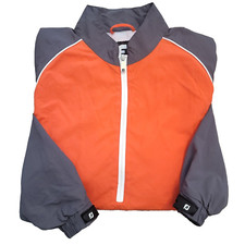 Chaqueta de golf FootJoy FJ DryJoys para hombre media cremallera viento/lluvia gris naranja talla grande L