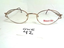 Nos Vintage Woman's Day Eyeglasses frame 15 Brown Gold Oval QWE-42 