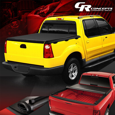 Vinyl Soft Top Roll-Up Tonneau Cover For 2001-2005 Ford Explorer Sport Trac 4'2" Bed