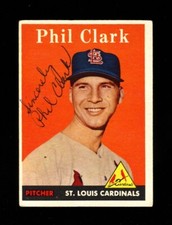 1958 TOPPS PHIL CLARK #423 CARDINALS SIGNED AUTOGRAPH VINTAGE