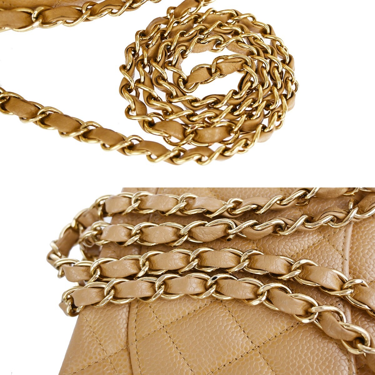 CHANEL CC Matelasse 25 Double Flap Chain Shoulder Bag Caviar CHANEL CC Matelasse 25 Double Flap Chain Shoulder Bag Caviar