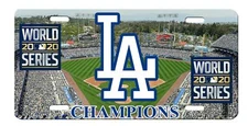 Los Angeles Dodgers 2020 World Series Champions Aluminum License Plate