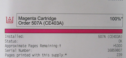 Original HP 507A Tonerkartusche, Level: 100%, CE403A, MAgenta UNVERPACKTE GARANTIE