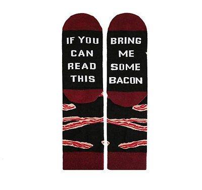 Bring Me Some Bacon - Novelty Cotton Crew Socks UK 7-11