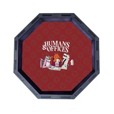 Humans & Offices Octagon Wooden Dice Tray, Rolling Tray D&D Tabletop Board Games