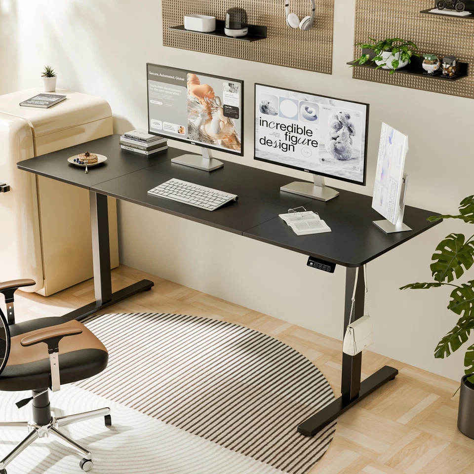 Ergomaker Electric Standing Desk Adjustable Sit Stand Computer Table 170cm Black - image 2 of 4