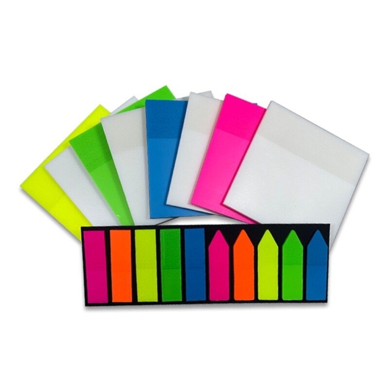 600Pcs Clear Sticky Notes Self-Adhesive Color Index Tabs for Organizing-image