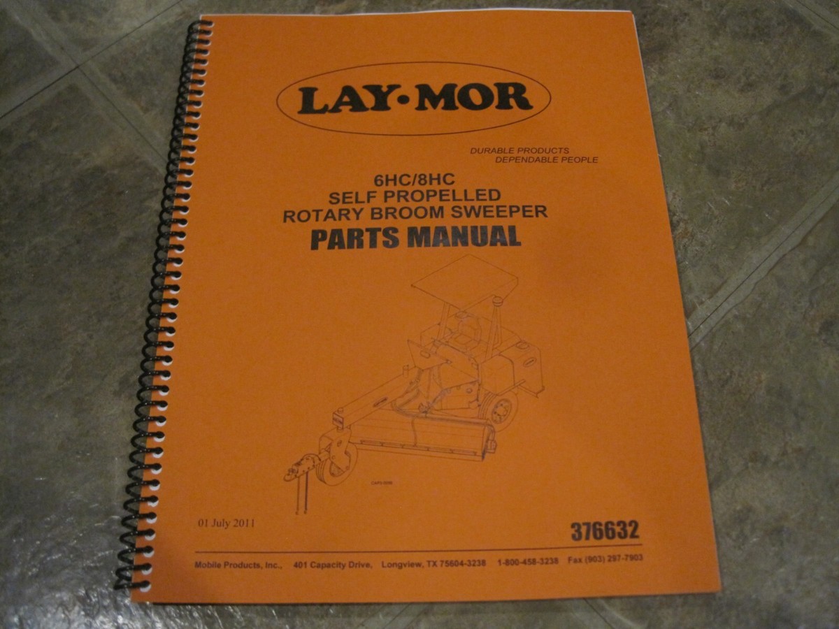 Lay-Mor 6HC 8HC Sweeper Parts Manual Set. Laymor 3 wheel sweeper