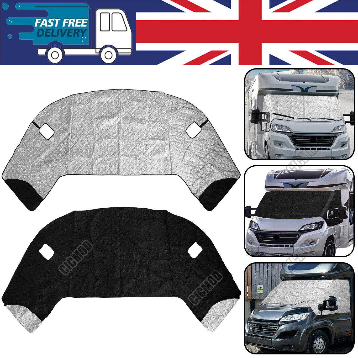Motorhome Thermal Windscreen Cover Black Out Blind Curtain Wrap For