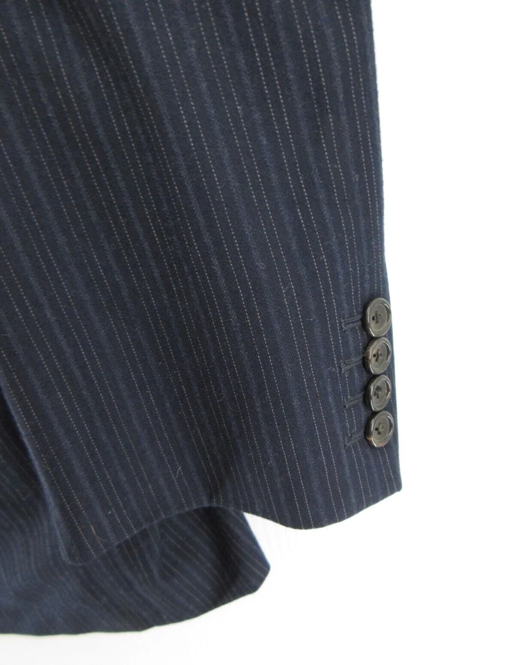 VINTAGE Paul Stuart Sport Coat Men 43 Long Blue Blazer Wool Cashmere Super 120s - Image 3 of 4