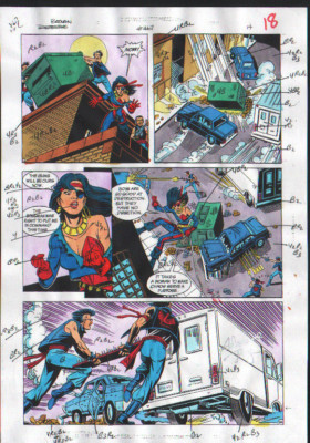 BATMAN 467 SHADOW BOX PART 1 COLOR PRODUCTION ART SIGNED ADRIENNE ROY ...