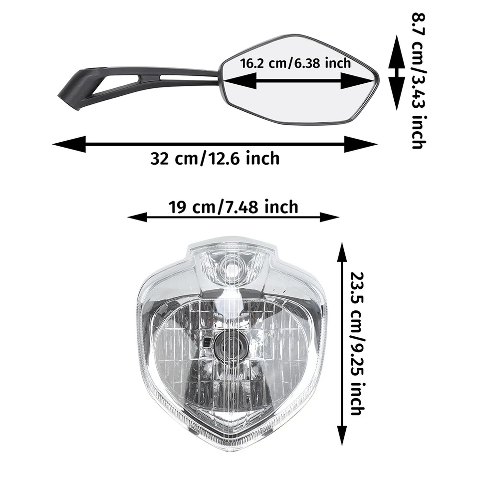 Juego de faros conjunto de faros para Yamaha FZ6 FZ6N FZ6S 2007 2008 2009 Foto 4 de 4