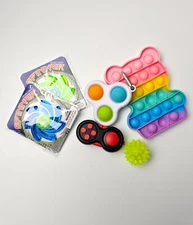 Lot of 6 Fidget Toys - 2 New Spinners, 1 Fidget Pad, 2 Fidget Poppers