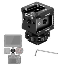 3 Port Cold Shoe Mount with 1/4"-20 Thread for Camera Cage Flash LED Monitor ...